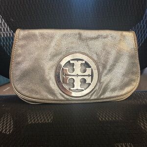 Tory Burch Silver Clutch Bag